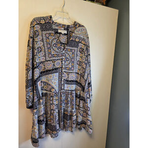 Emma & Michele Dress Women's Size XL Paisley Floral Tiered Cottagecore BOHO